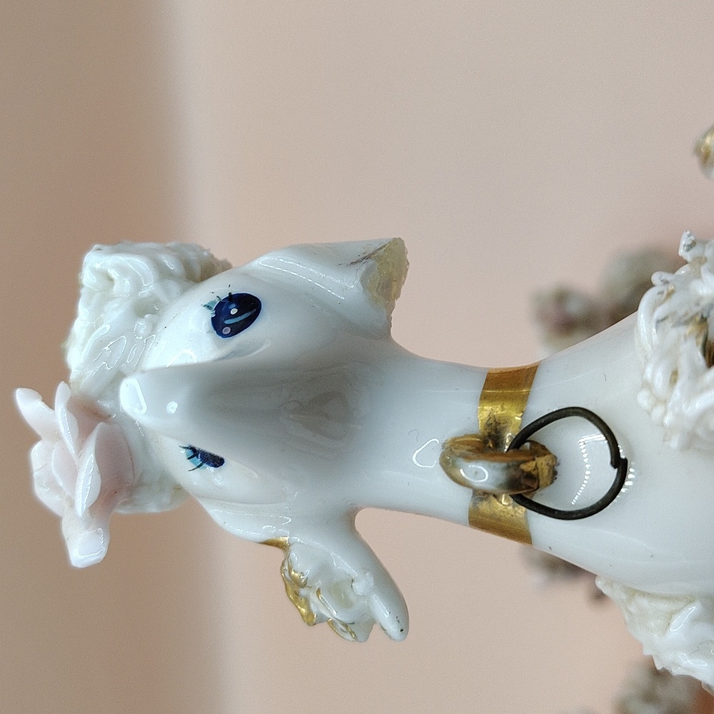 Vintage Ceramic Spaghetti Poodle Mom And Three Pups - Picture 7 of 8